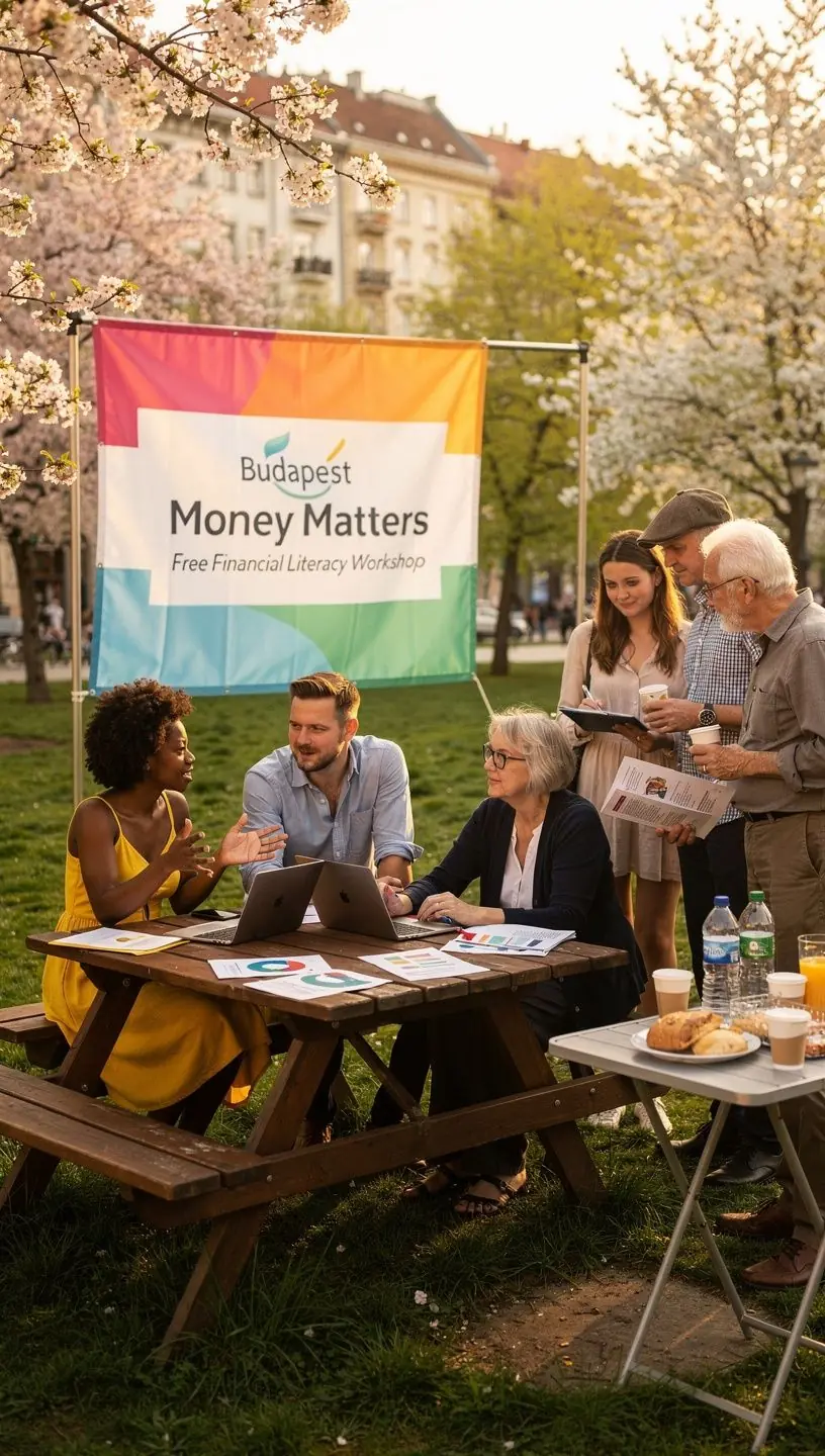 Tanár magyarázza a költségvetés készítésének lépéseit diavetítés segítségével egy képzésen